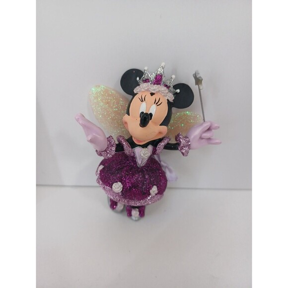 DISNEY‎ PARK Fairy Princess Minnie Mouse Christmas Ornament Glittered Rare HTF - Picture 1 of 7